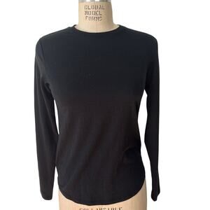 Kathmandu Long Sleeve Layering T-Shirt in Black Marino Wool Size 4